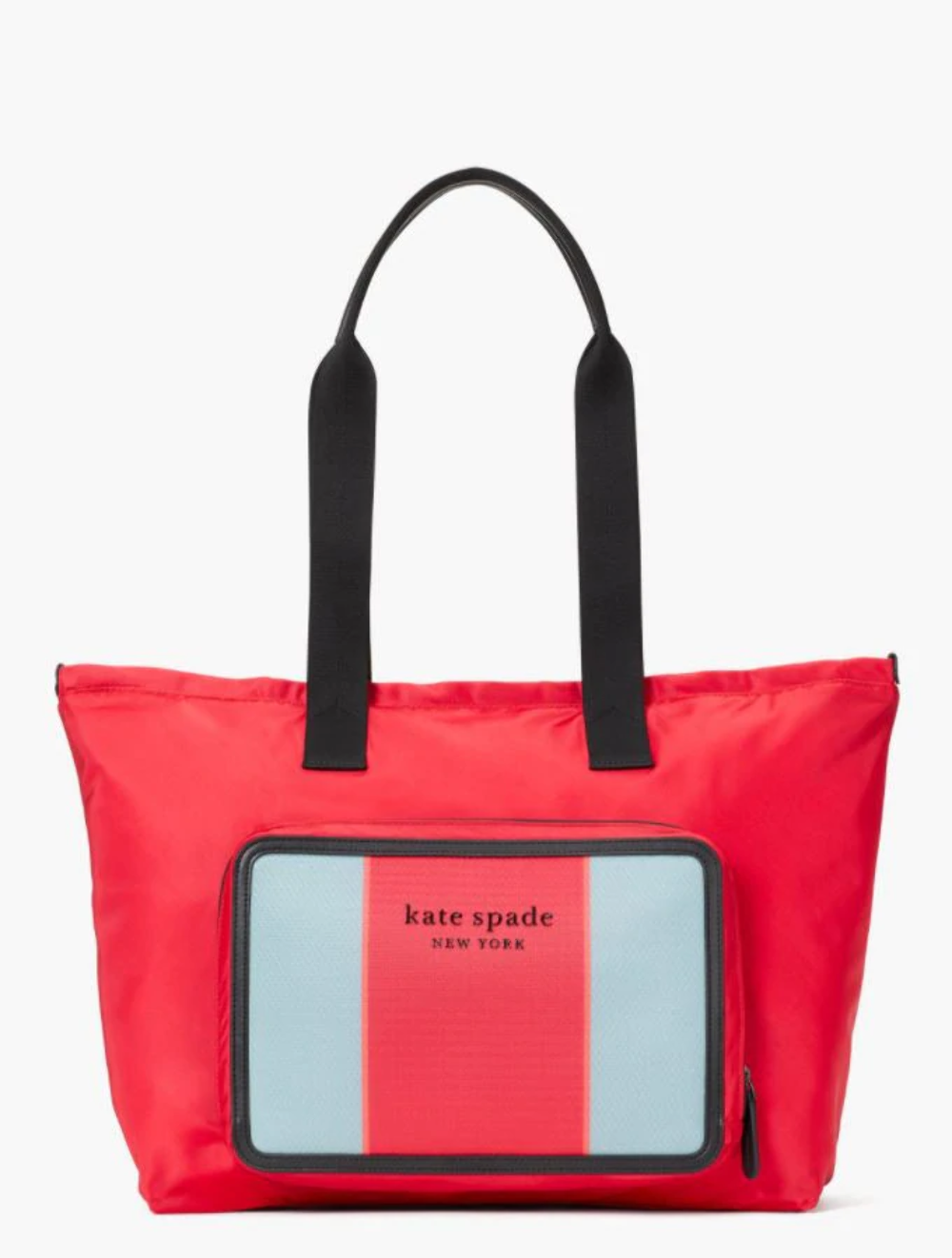 Kate Spade Journey Large Tote Nylon Shoulder Bag Red Packable Travel Lightweight