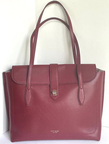 Kate Spade Tote Work Womens Large Red Leather Essential Turnlock Laptop Bag