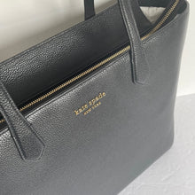 Load image into Gallery viewer, Kate Spade Veronica Large Tote Black Pebbled Leather Structured Shoulder Bag