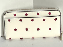 Load image into Gallery viewer, Kate Spade Wallet Lady Bug Dots Large Womens Zip-around Continental Creme