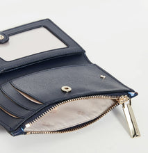 Load image into Gallery viewer, Kate Spade Wallet Women Blue Small Bifold ID Floral Vegan Leather Floral, Spencer