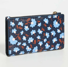 Load image into Gallery viewer, Kate Spade Wallet Women Blue Small Bifold ID Floral Vegan Leather, Spencer