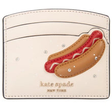 Load image into Gallery viewer, Kate Spade Wallet Womens Beige Leather Hot Dog Card Case On A Roll Collection