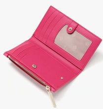 Load image into Gallery viewer, Kate Spade Wallet Womens Pink Bifold ID Leather Spencer Croc Embossed Slim Snap