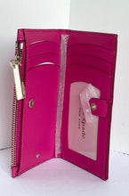 Load image into Gallery viewer, Kate Spade Wallet Womens Pink Bifold ID Leather Spencer Croc Embossed Slim Snap