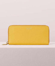 Load image into Gallery viewer, Kate Spade Wallet Womens Yellow Leather Margaux Slim Continental Zip