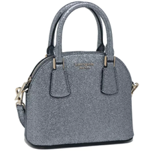Load image into Gallery viewer, Kate Spade Women’s Mini Sylvia Metallic Glitter Dome Satchel Crossobody, Moonglow