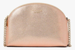 Kate Spade Crossbody Womens Rose Gold Leather Dome Spencer Double Zip Shoulder Bag