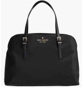 Kate Spade Marybeth Large Work Tote Black Nylon Leather Shoulder