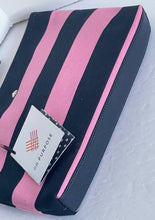 Load image into Gallery viewer, Kate Spade Wristlet Clutch On Purpose Pink Striped Large Canvas Zip Bag