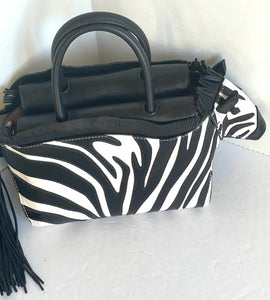Kate Spade Ziggy Zebra Crossbody 3D Black Leather Satchel Collection Bag