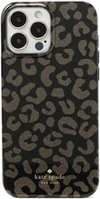 Load image into Gallery viewer, Kate Spade iPhone 13 PRO Case Black Leopard Glitter Hard Shell Bumper Protect