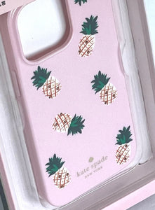 Kate Spade iPhone 13 PRO Case Pink Jeweled Pineapple Protective Bumper 6.1in