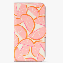 Load image into Gallery viewer, Kate Spade iPhone 13 PRO Grapefruit Folio Case Wrap Protective Spencer