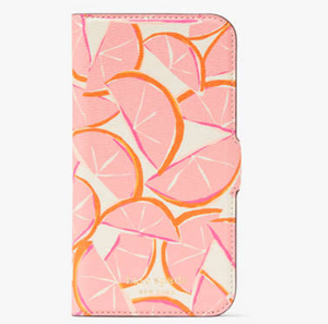 Kate Spade iPhone 13 PRO Grapefruit Folio Case Wrap Protective Spencer