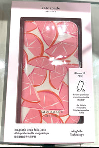 Kate Spade iPhone 13 PRO Grapefruit Folio Case Wrap Protective Spencer