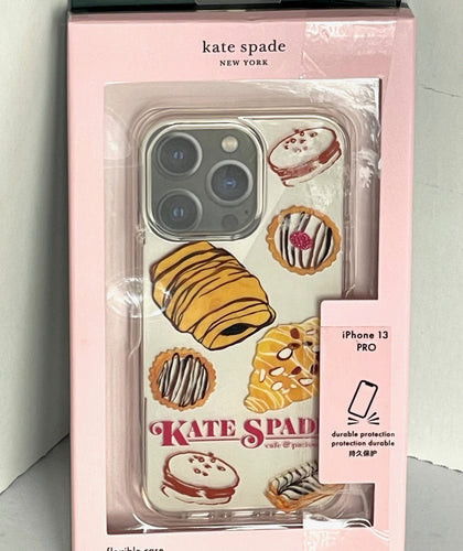 Kate Spade iPhone 13 Pro Case Patisserie Desert Glitter Bakery Clear 6.1 in