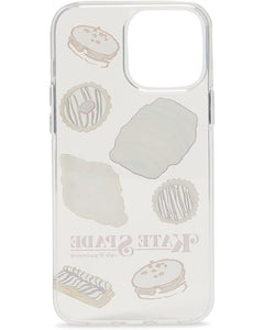 Kate Spade iPhone 13 Pro Case Patisserie Desert Glitter Bakery Clear 6.1 in