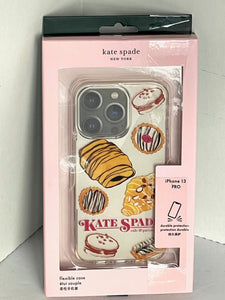 Kate Spade iPhone 13 Pro Case Patisserie Desert Glitter Bakery Clear 6.1 in