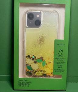 Kate Spade iPhone 14 Case Lemon Drop Liquid Gold Glitter Protect Box Yellow