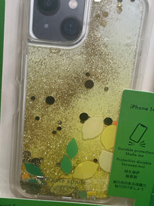 Kate Spade iPhone 14 PRO Case Lemon Drop Liquid Gold Glitter Protect Box Yellow