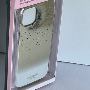Kate Spade iPhone 14 PLUS Case Gold Metallic Ombre Hard Shell Box 6.7in