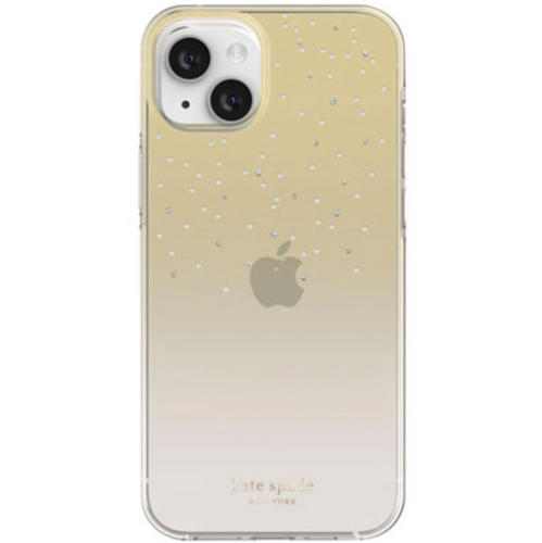 Kate Spade iPhone 14 PLUS Case Gold Metallic Ombre Hard Shell Box 6.7in