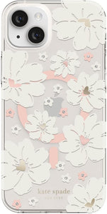 Kate Spade iPhone 14 PLUS Case White Classic Peony Floral Hard Shell Box 6.7in