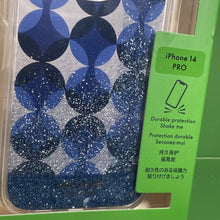 Load image into Gallery viewer, Kate Spade iPhone 14 PRO Blue Glitter Patio Tile Liquid Hard Shell Case Magsafe