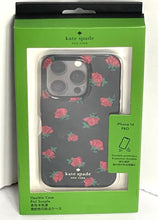 Load image into Gallery viewer, Kate Spade iPhone 14 PRO Case Ditsy Rose Toss Black Hard Shell Floral