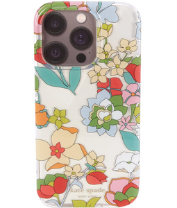 Kate Spade iPhone 14 PRO MAX Case Flower Bed Clear Protective Hard Shell