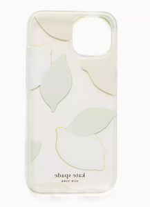 Kate Spade iPhone 14 PRO MAX Case Lemon Drop Glitter Clear Hard Shell Protect