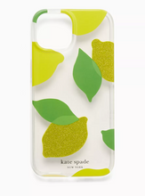 Load image into Gallery viewer, Kate Spade iPhone 14 PRO MAX Case Lemon Drop Glitter Clear Hard Shell Protect