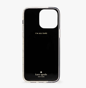 Kate Spade iPhone 14 PRO MAX Piano Pitch Purrfect Glitter Black Hard Shell Case