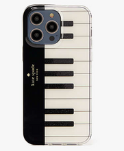Load image into Gallery viewer, Kate Spade iPhone 14 PRO MAX Piano Pitch Purrfect Glitter Black Hard Shell Case