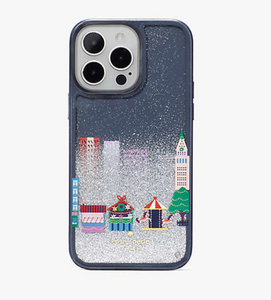 Kate Spade iPhone 14 PRO MAX Winter Wonders Cityscape Glitter Hard Shell Case