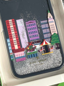 Kate Spade iPhone 14 PRO MAX Winter Wonders Cityscape Glitter Hard Shell Case