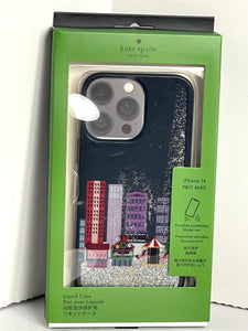 Kate Spade iPhone 14 PRO MAX Winter Wonders Cityscape Glitter Hard Shell Case