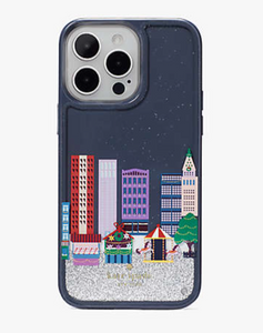 Kate Spade iPhone 14 PRO MAX Winter Wonders Cityscape Glitter Hard Shell Case