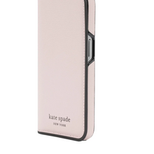 Load image into Gallery viewer, Kate Spade iPhone 15 Pro Max Folio Case Pink Magnetic Wrap Vegan Leather