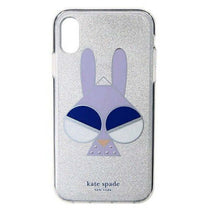 Load image into Gallery viewer, Kate Spade iPhone XR Case Bunny Spademal Glitter Silver Bumper Protective Case