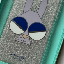 Load image into Gallery viewer, Kate Spade iPhone XR Case Bunny Spademal Glitter Silver Bumper Protective Case