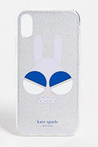 Kate Spade iPhone XR Case Bunny Spademal Glitter Silver Bumper Protective Case