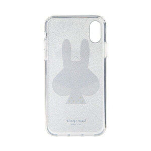 Kate Spade iPhone XR Case Bunny Spademal Glitter Silver Bumper Protective Case