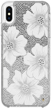 Load image into Gallery viewer, Kate Spade iPhone XS MAX Case Glitter Clear White Hollyhock Floral Hardshell