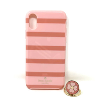 Load image into Gallery viewer, Kate Spade iPhone X and XS Ring Stand Pink Stripe Comold Protective Case