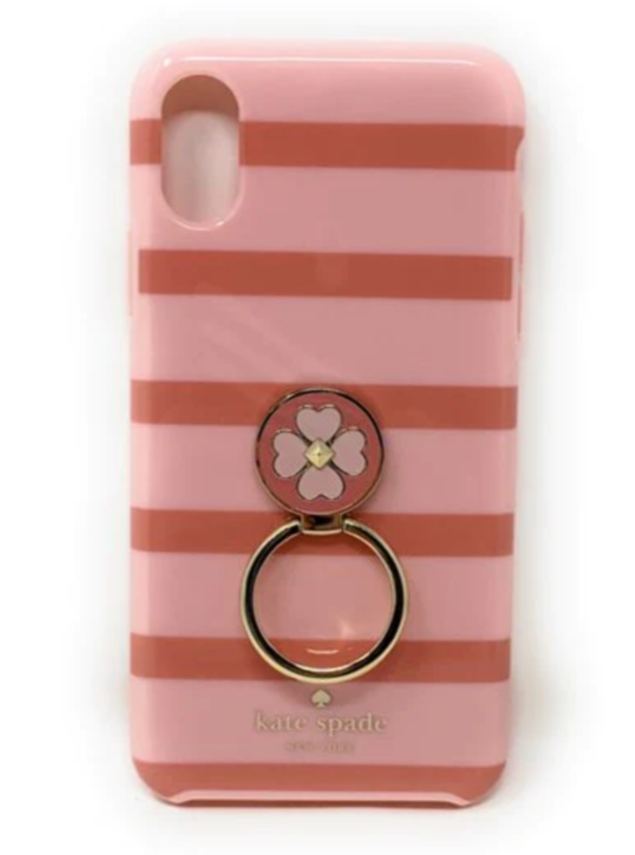 Kate Spade iPhone X and XS Ring Stand Pink Stripe Comold Protective Case