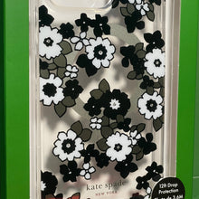 Load image into Gallery viewer, Kate Spade 15 PRO MAX Case Floral Black White Clear Resin Box 6.7 Protect