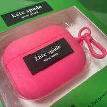 Load image into Gallery viewer, Kate Spade Airpods Pro 1 &amp; 2 GEN Case Silicone Pom Pom Pink Keychain Clip