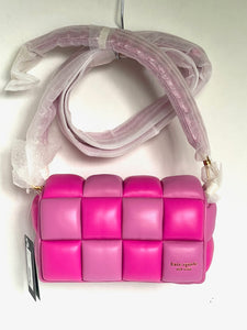 Kate Spade Boxxy Pink Colorblocked East-West Crossbody Leather Crossbody